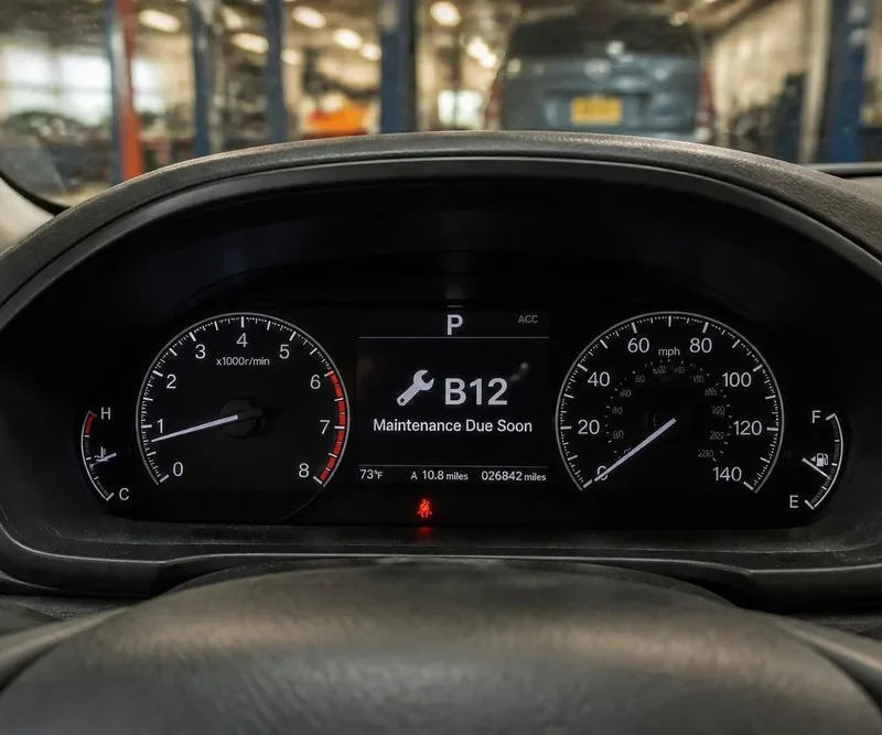 Honda Maintenance Minder code shown on a Honda dashboard