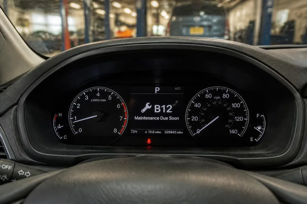 Honda Maintenance Minder code shown on a Honda dashboard